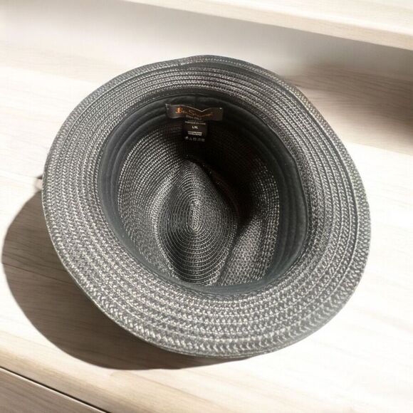 ✨Ben Sherman Black Paper Straw Fedora Sz L/XL Hat✨ - Picture 3 of 6